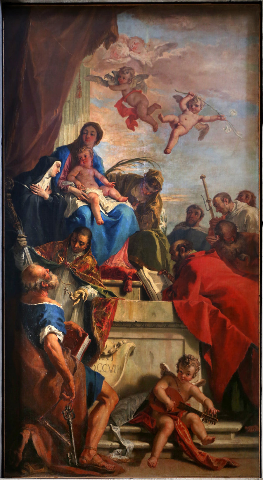 Madone mit Baby und Heiligen - Sebastiano Ricci