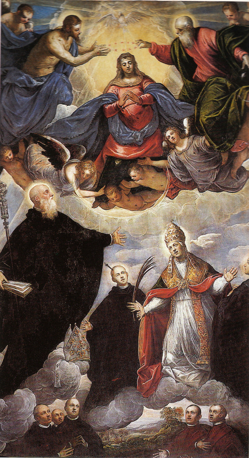 Madone gekrönt zwischen Benediktinerheiligen - Jacopo Tintoretto