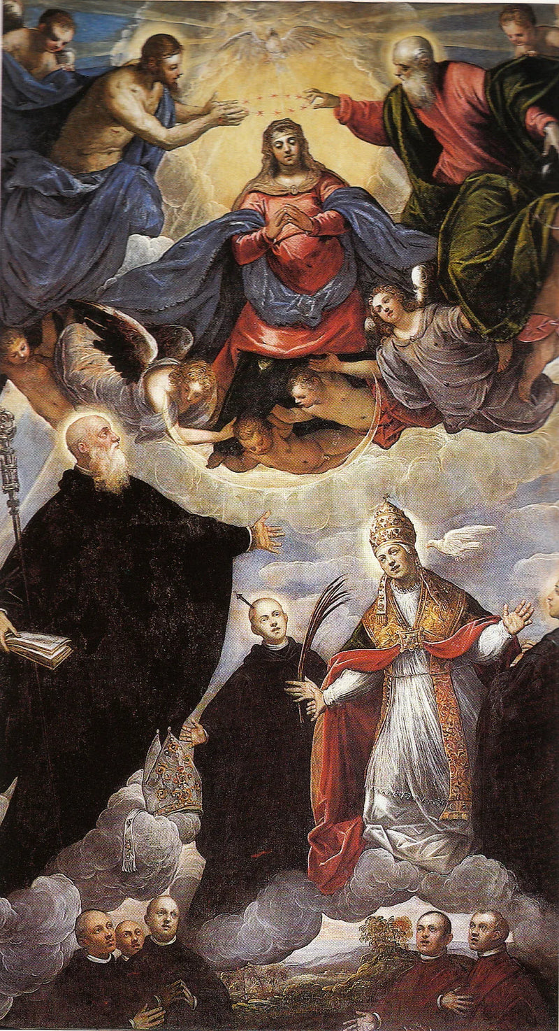 Madone gekrönt zwischen Benediktinerheiligen - Jacopo Tintoretto