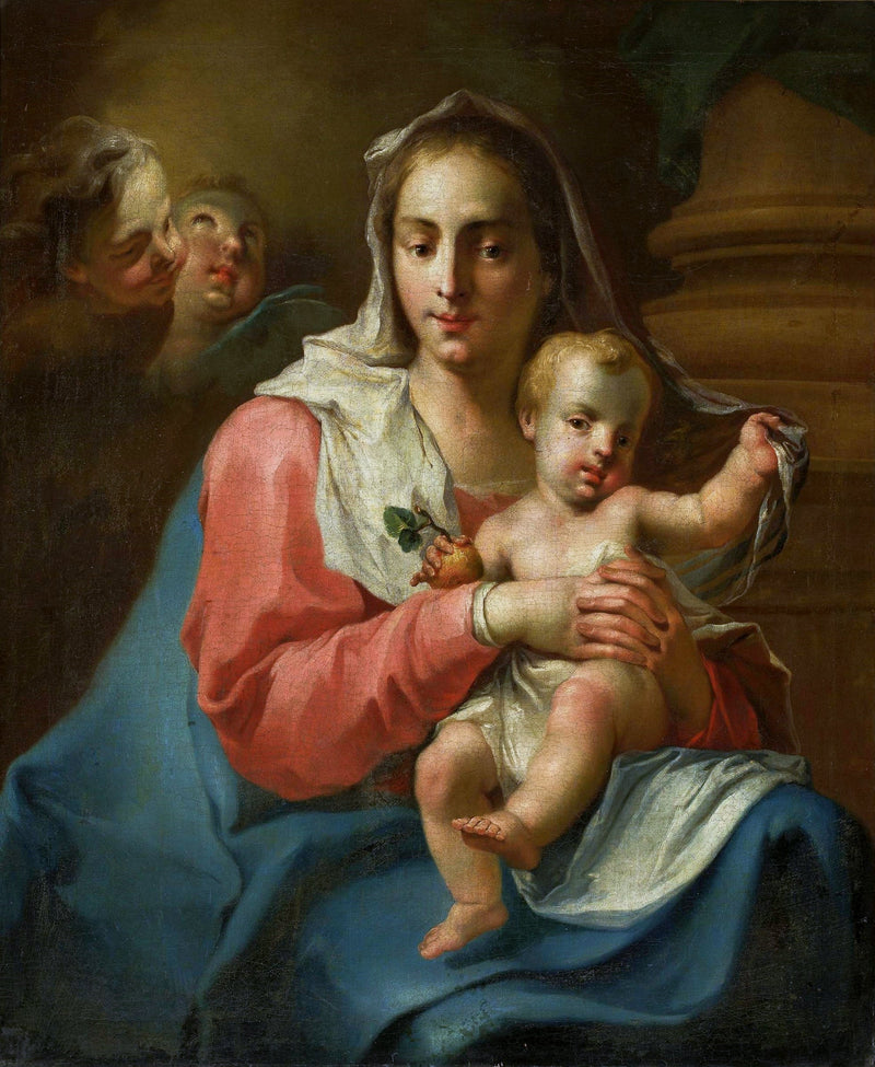 Madone und Kind mit zwei Engeln - Giovanni Battista Pittoni