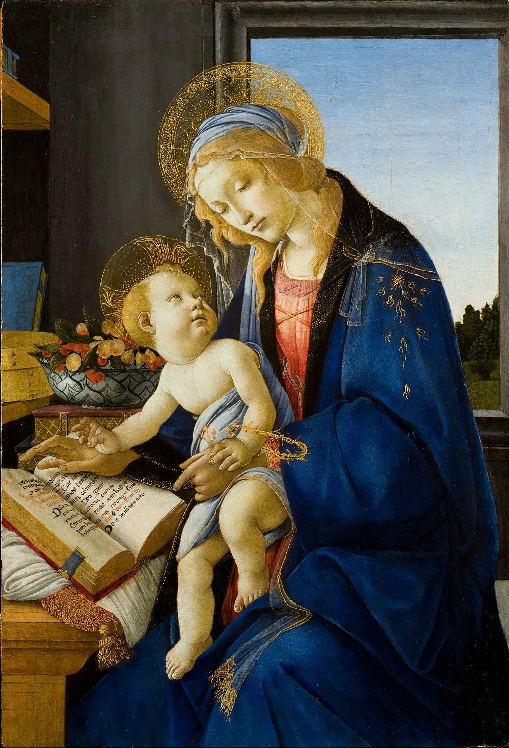 La Madone du Livre de Sandro Botticelli, 1480-1481, musée Poldi Pezzoli – reproduction peinture à l’huile sur toile