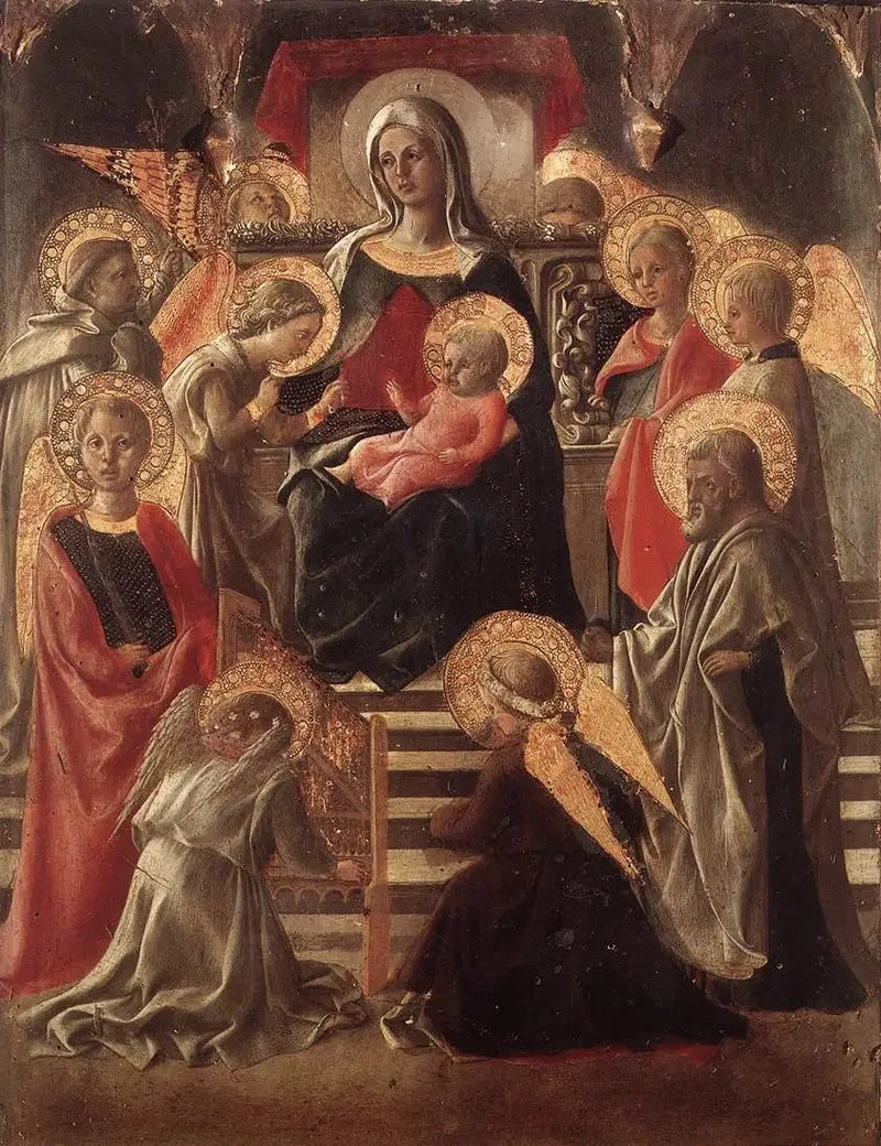 Madonna und Kind auf dem Thron mit Heiligen - Fra Filippo Lippi