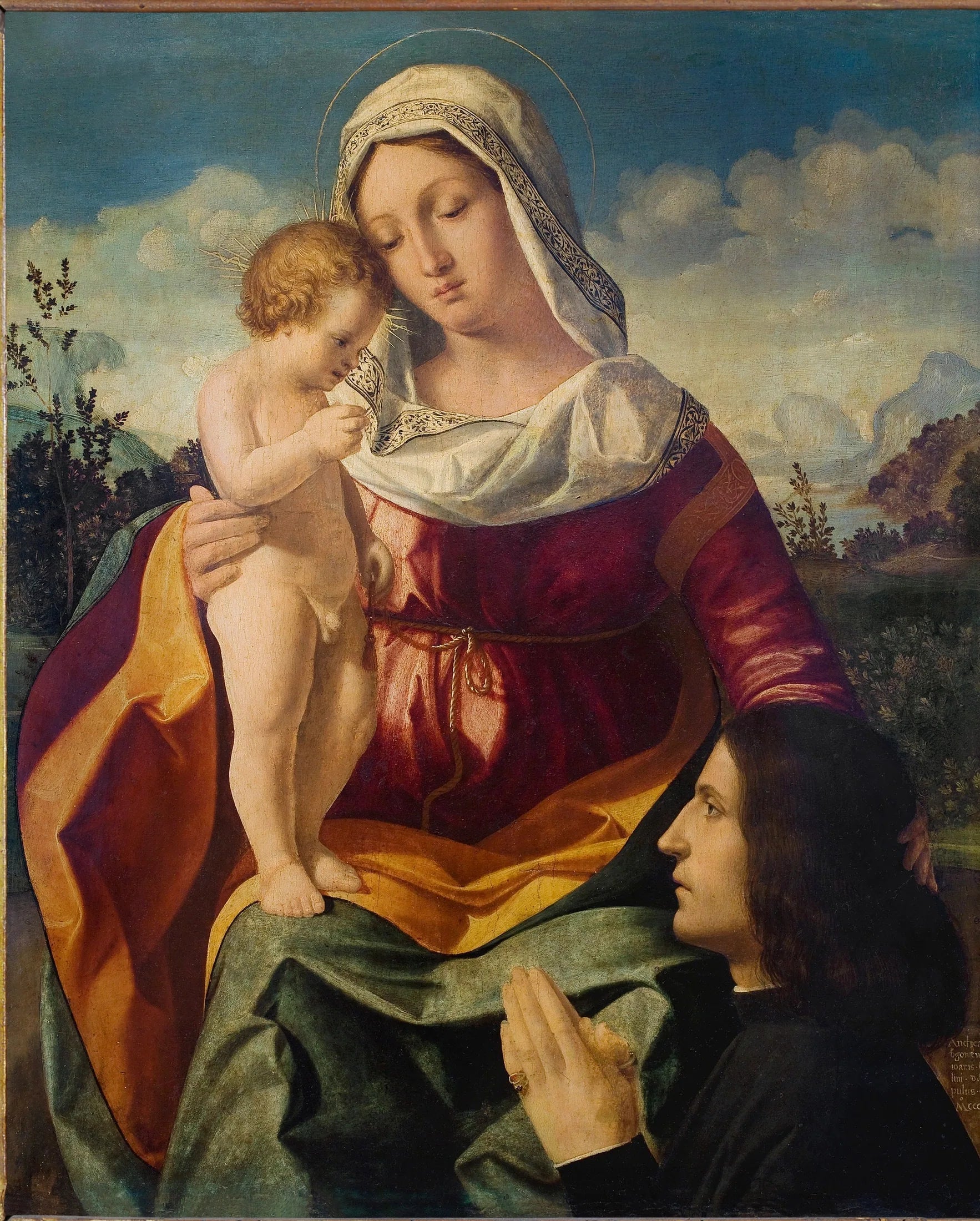 Madonna col Bambino e donatore - Andrea Previtali image 1 reproduction de peinture à l’huile