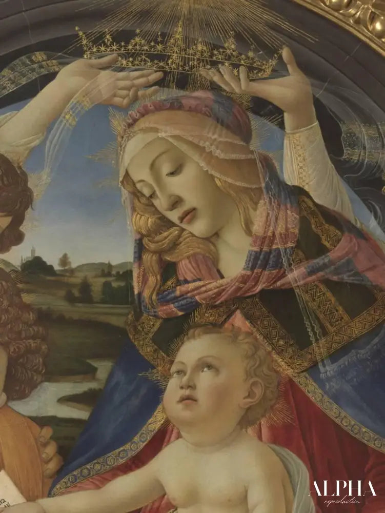 Madonna del Magnificat ou Madone (Vierge) a l enfant et cinq ange - Sandro Botticelli - Reproductions de tableaux et peintures haut de gamme