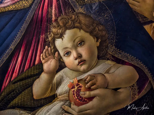 Madonna Granatapfel, Det - Sandro Botticelli - Reproductions de tableaux et peintures haut de gamme