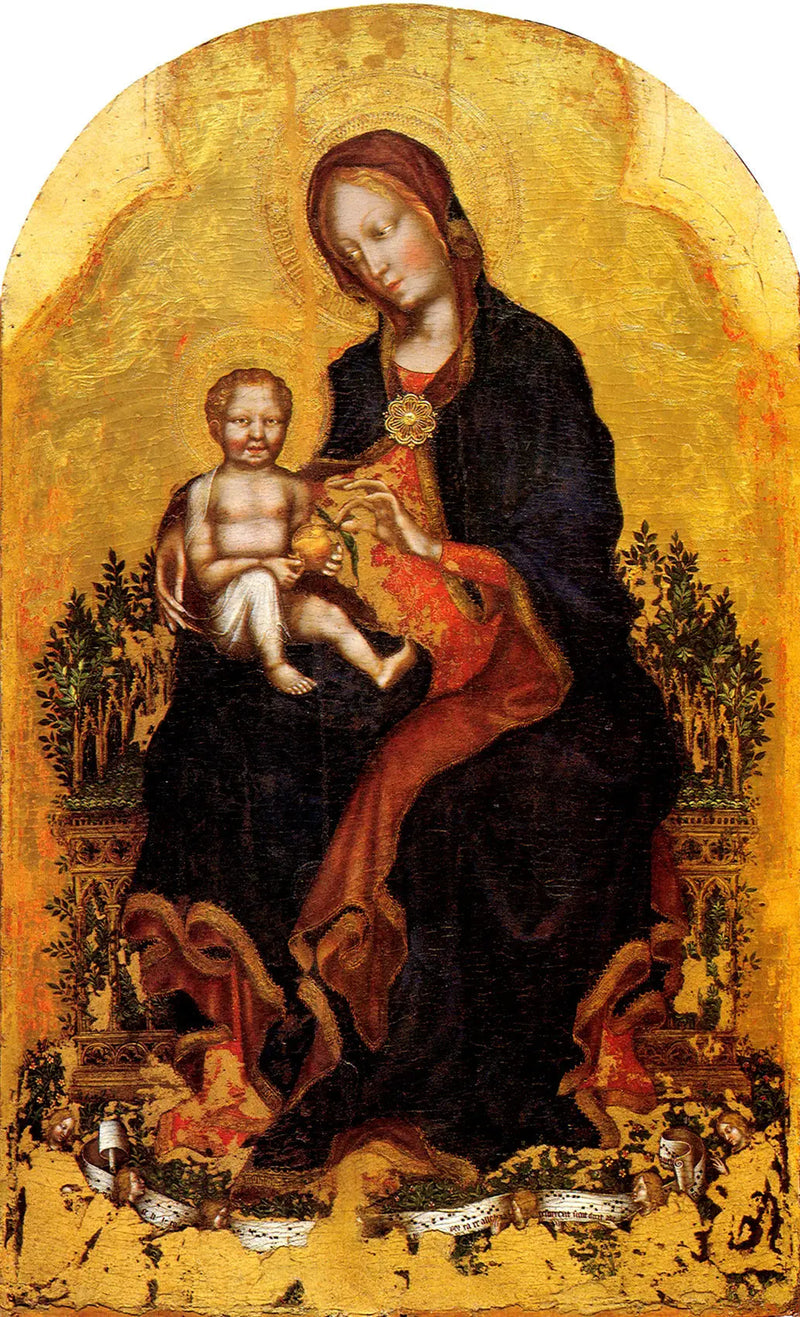 Madonna auf dem Thron mit dem Kind und Musikanten Engeln - Gentile da Fabriano