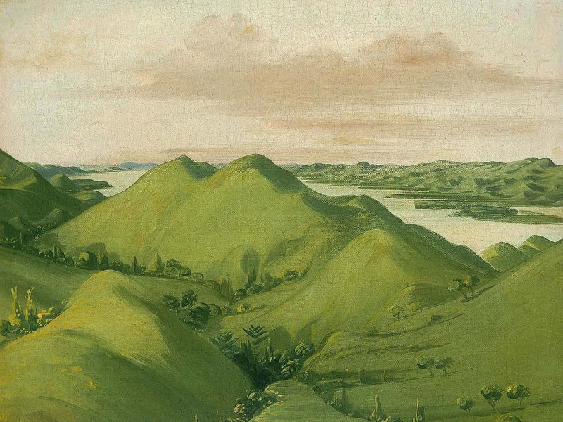Wunderschöne grasbewachsene Klippen, 177 km über Saint-Louis - George Catlin