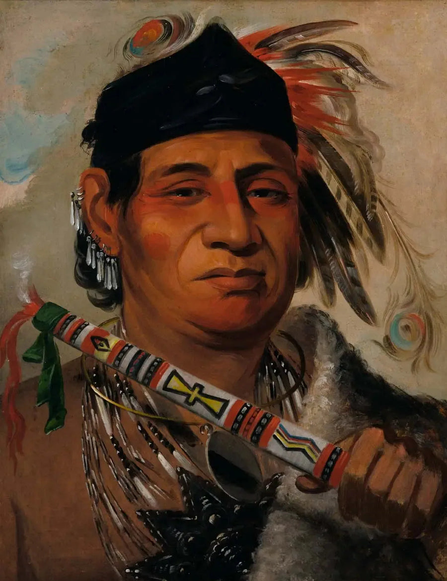 Mah-kée-mee-teuv, Grizzly-Bär, Häuptling der Stammes - George Catlin