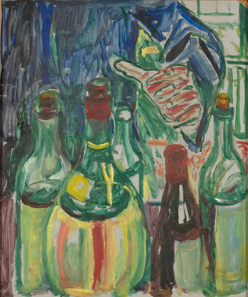 Haupt, der sich nach Flaschen streckt - Edvard Munch