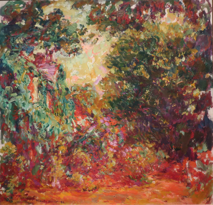 Das Haus des Künstlers vom Rosengarten aus gesehen - Claude Monet