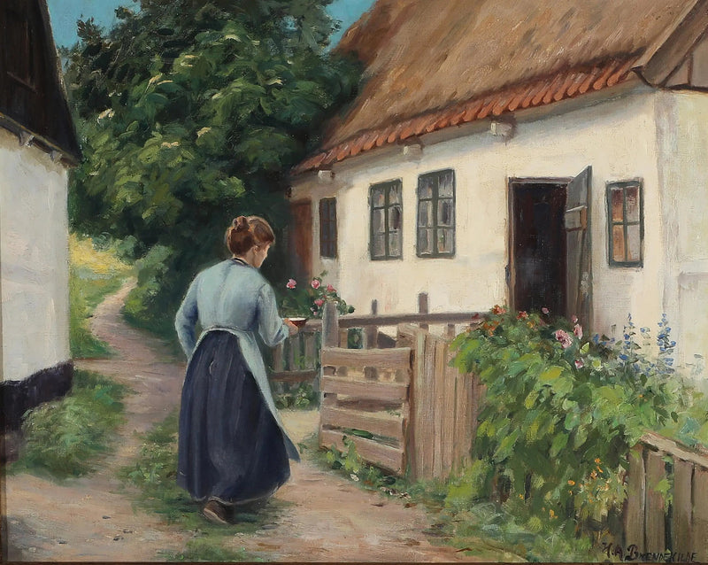 Haus der Näherin in Lille Næstved. - H. A. Brendekilde