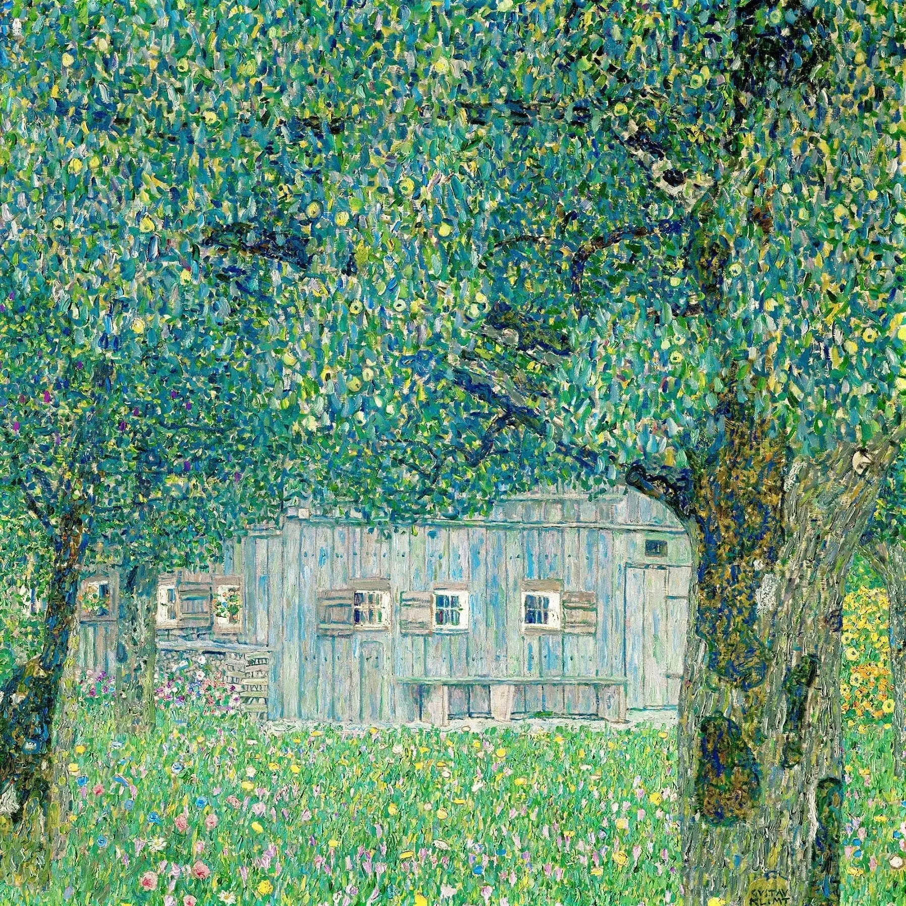 Maison paysanne en Haute-Autriche - Gustav Klimt image 1 copie de tableau peinte à la main