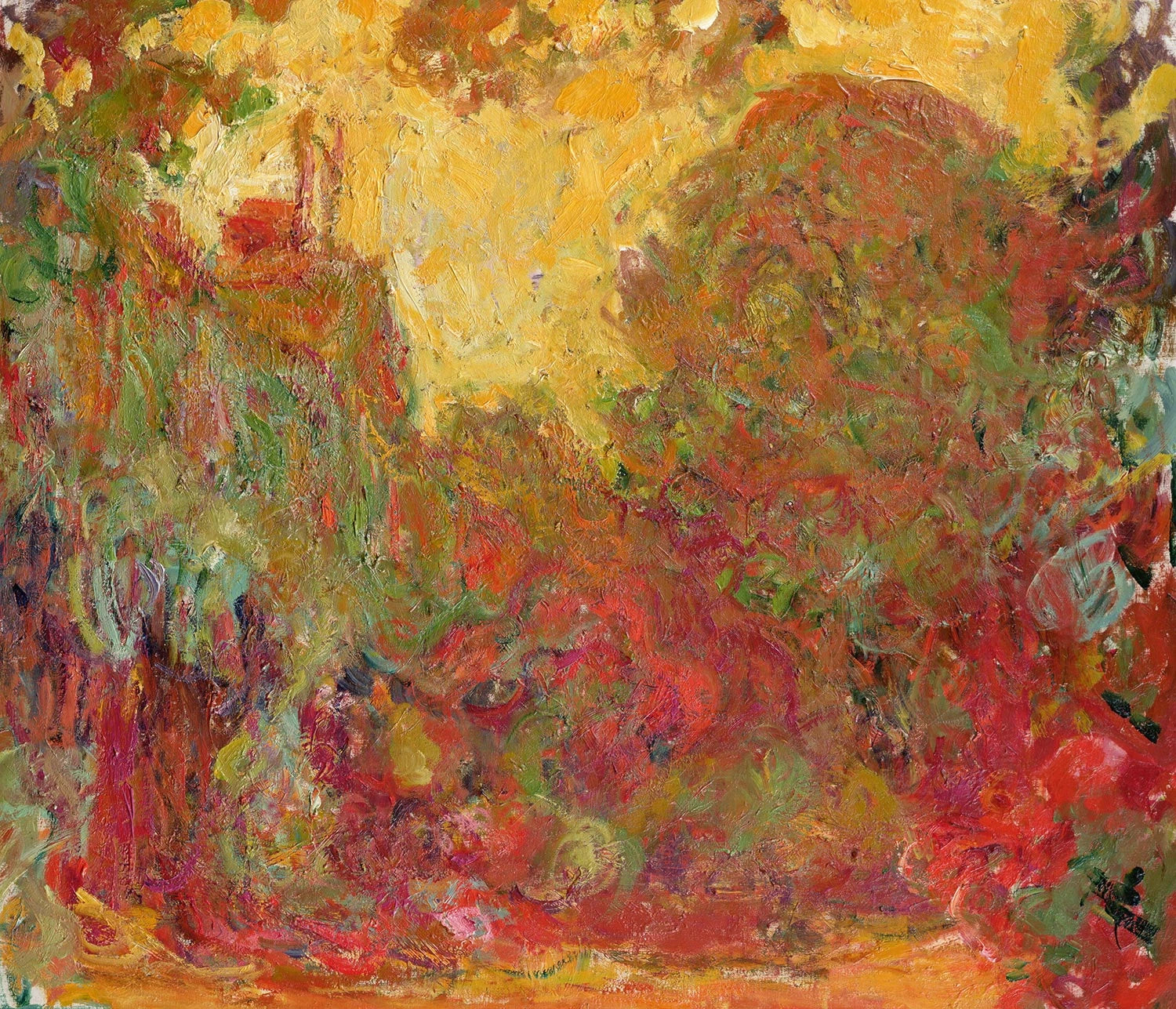 Das Haus vom Rosengarten aus gesehen - Claude Monet