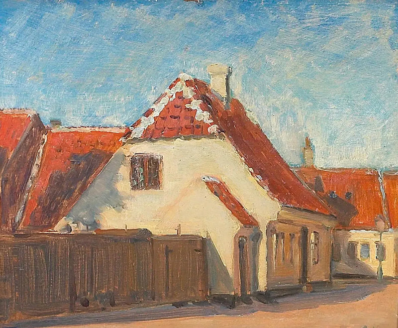 Gelbe Häuser in Skagen. - Peder Severin Krøyer
