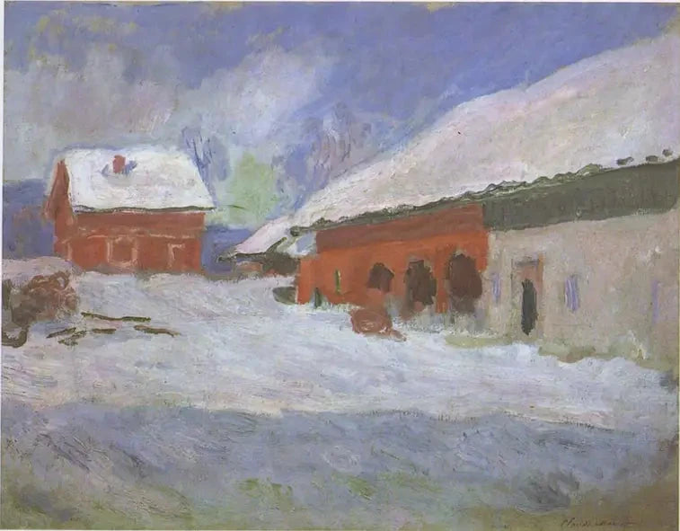 Norwegen, die roten Häuser in Björnegaard - Claude Monet