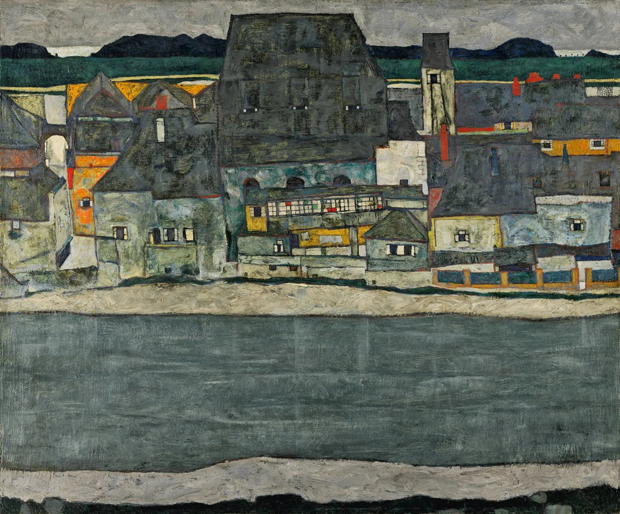Häuser am Fluss (die alte Stadt) - Egon Schiele