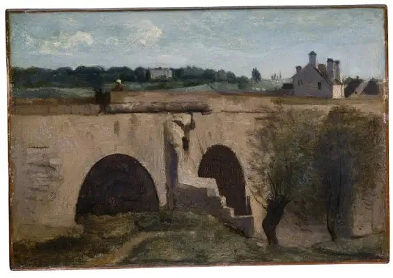 Mantes. Ein Anfang einer Brücke - Jean-Baptiste Camille Corot