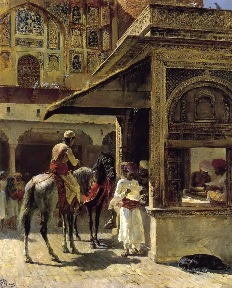 marchands hindous - Edwin Lord Weeks image 1 reproduction de peinture à l’huile