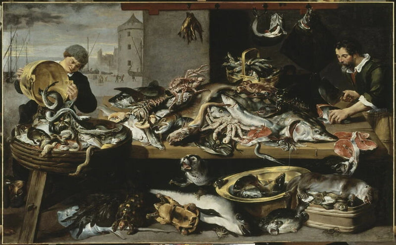 Marchands de poissons à leur étal - Frans Snyders