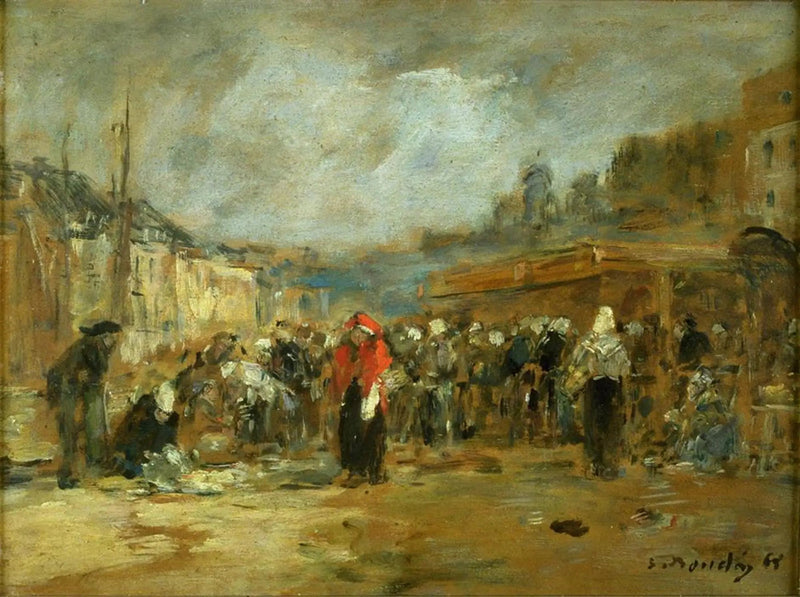 Fischmarkt, Honfleur - Eugène Boudin