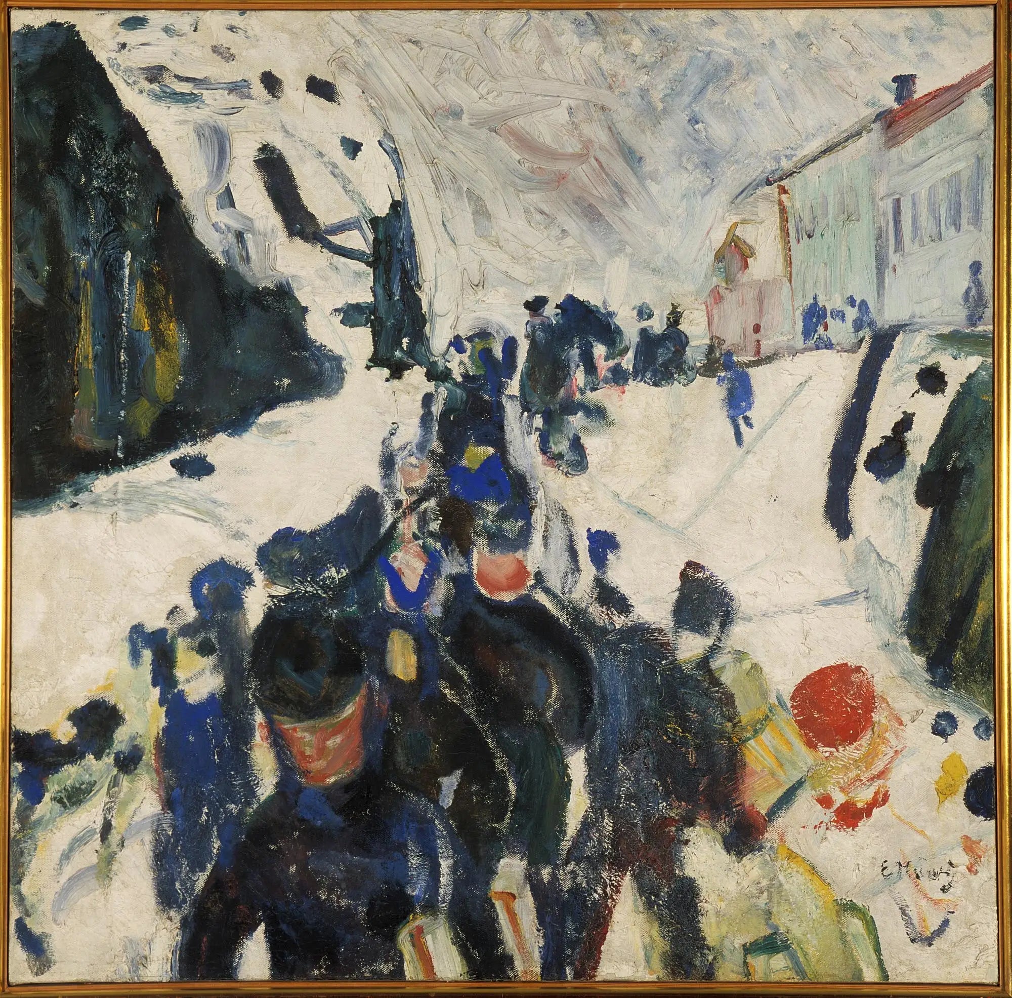Marche dans la neige - Edvard Munch image 1 reproduction de peinture à l’huile