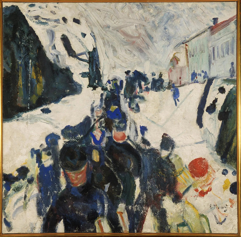 Im Schnee gehen - Edvard Munch