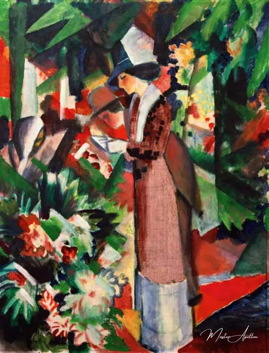 Marche dans les fleurs - August Macke - Reproductions de tableaux et peintures haut de gamme