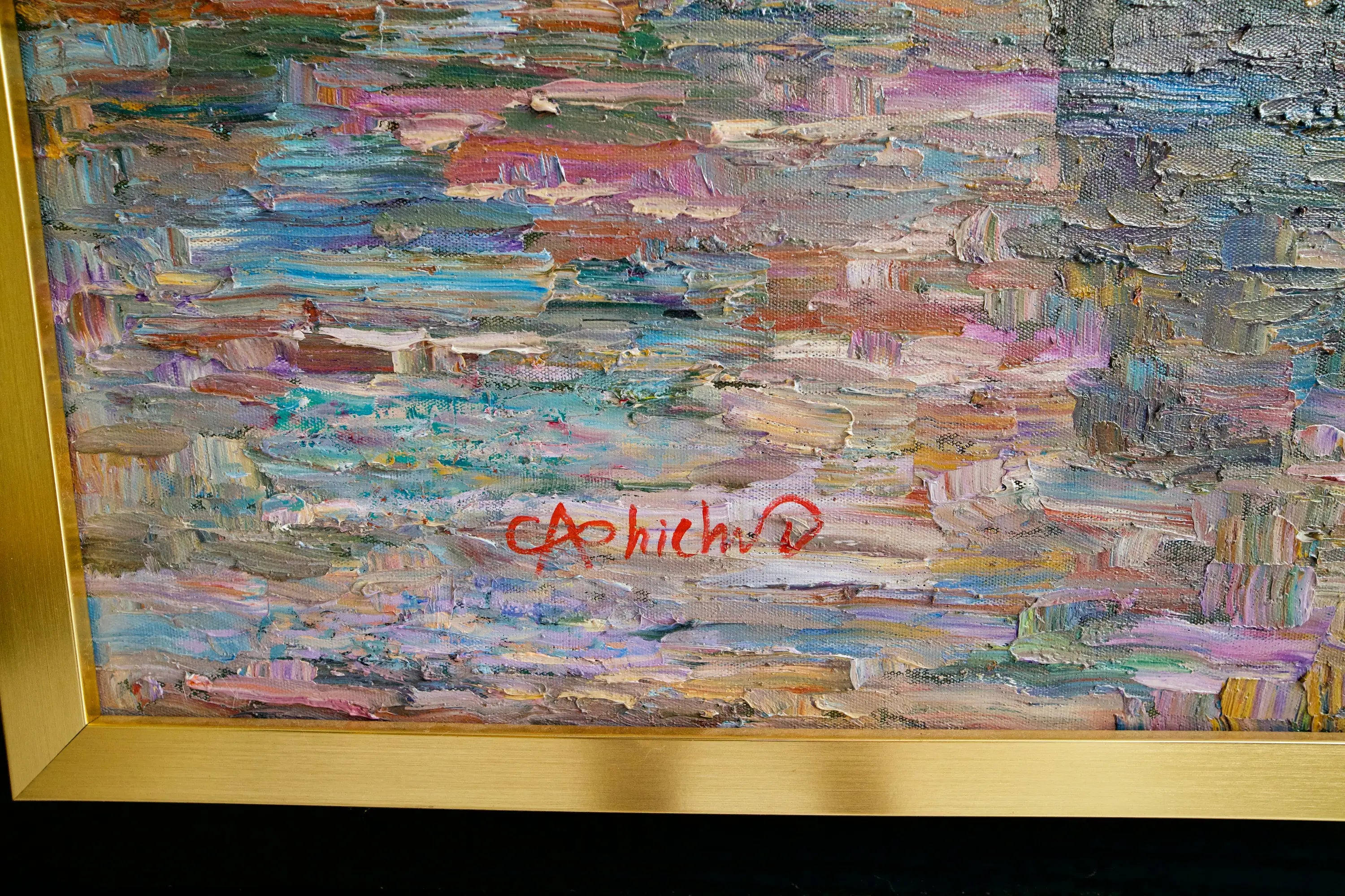 Marché flottant | 145 x 105 cm Reproductions de tableaux à la peinture à l’huile