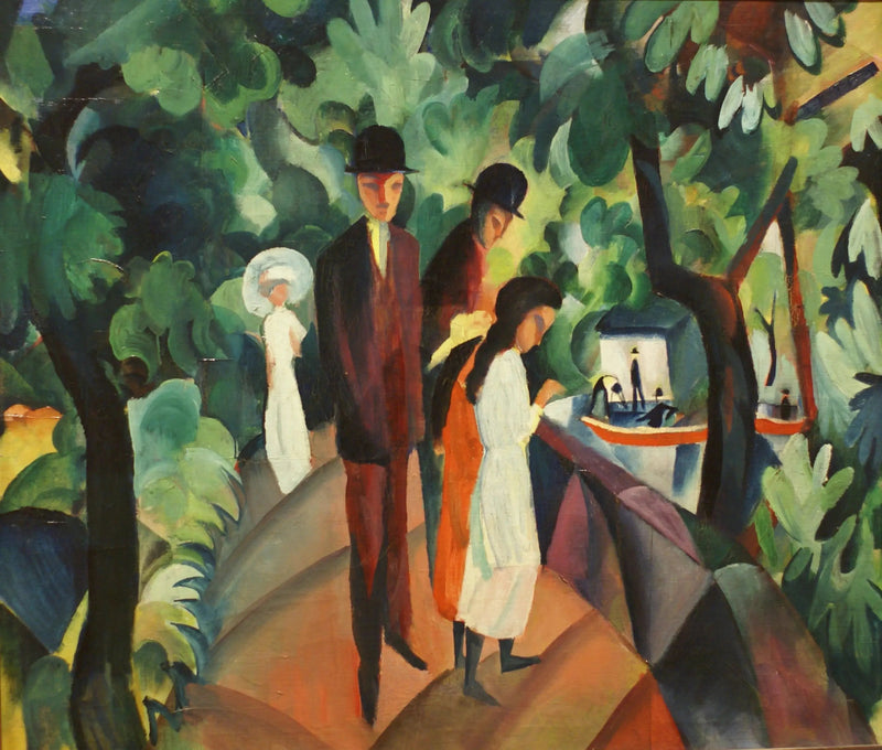 Auf der Brücke gehen - August Macke
