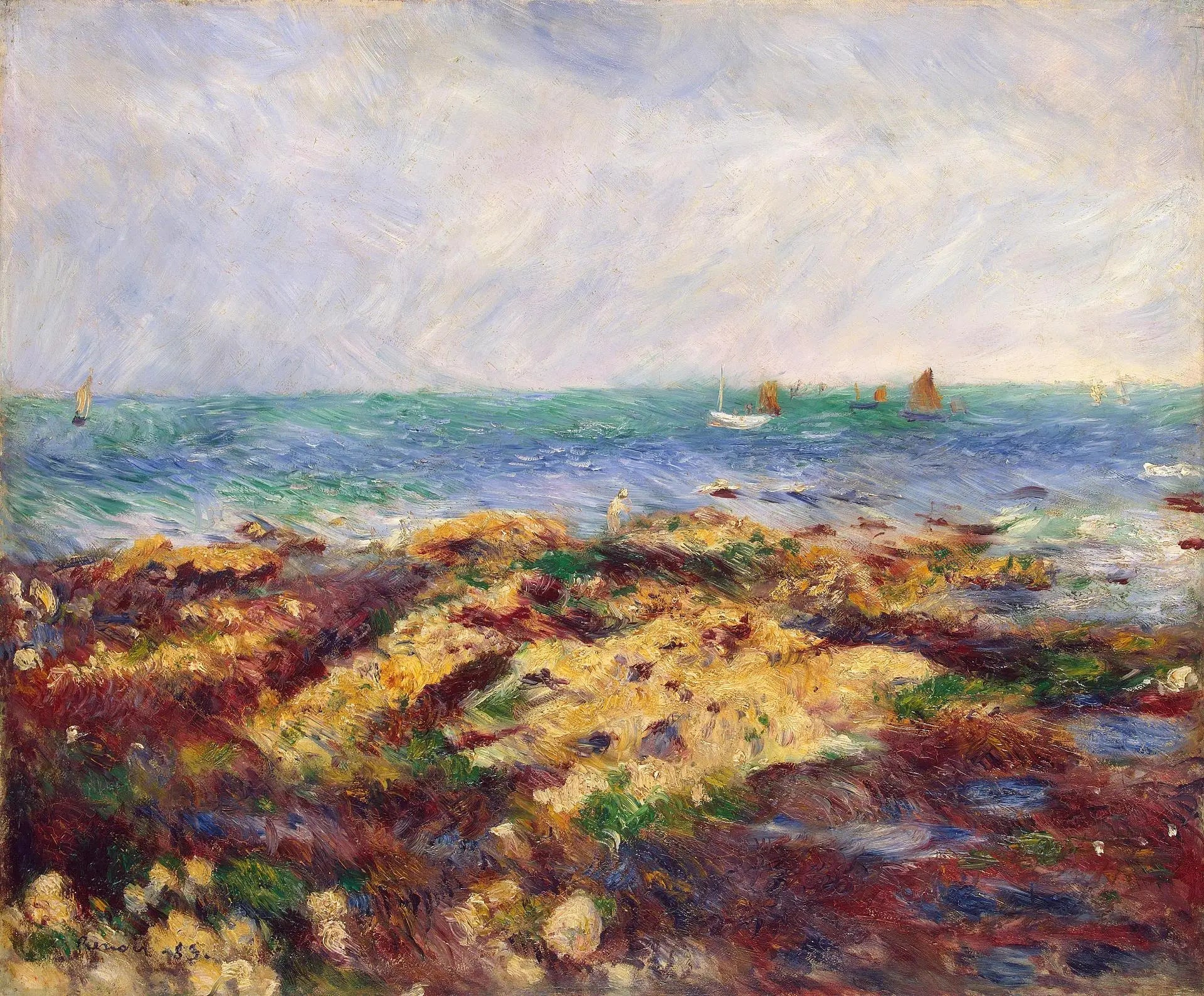 Marée basse à Yport - Pierre-Auguste Renoir image 1 copie de tableau peinte à la main