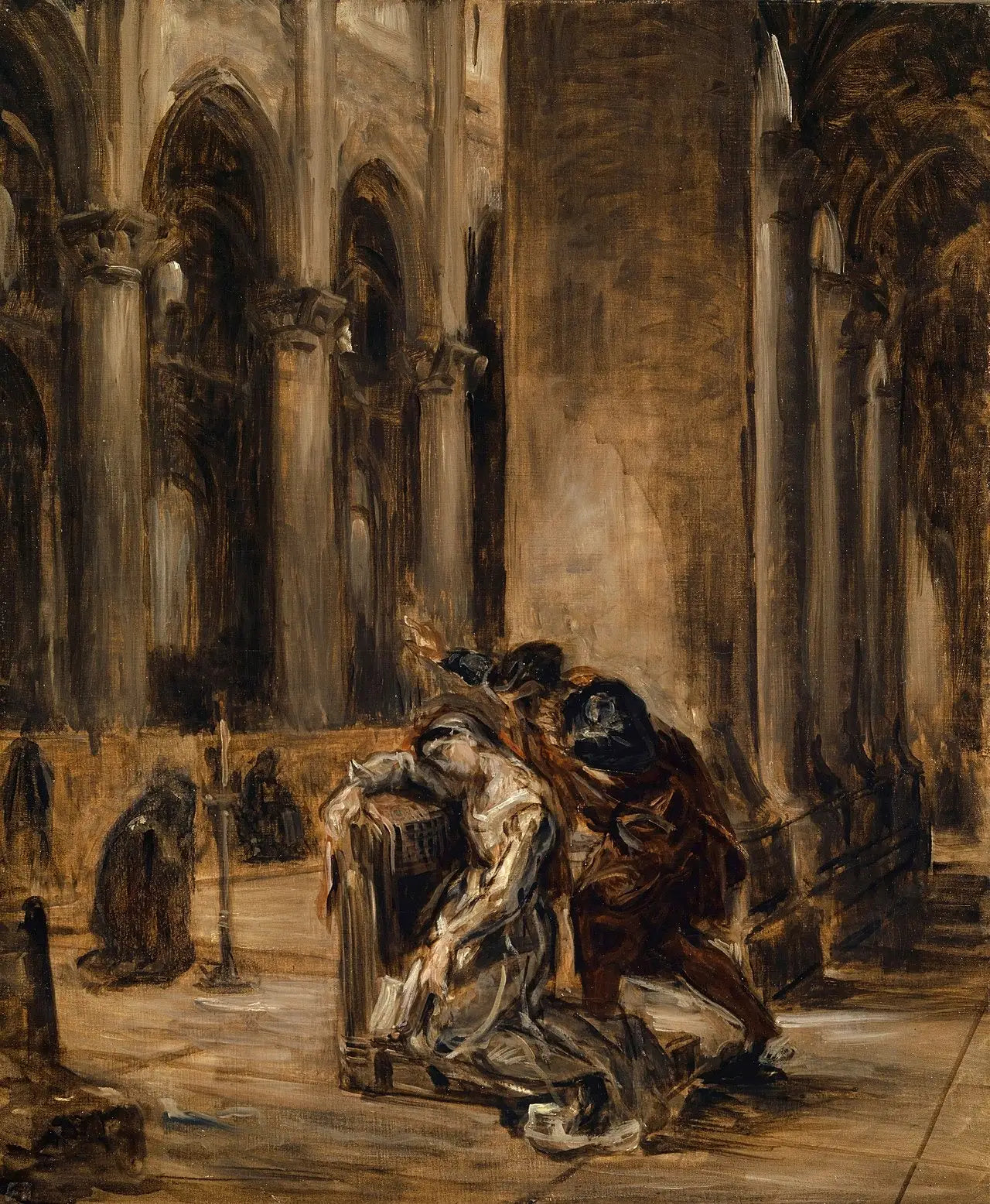 Marguerite à l'église - Eugène Delacroix image 1 reproduction d’œuvre d’art à l’huile