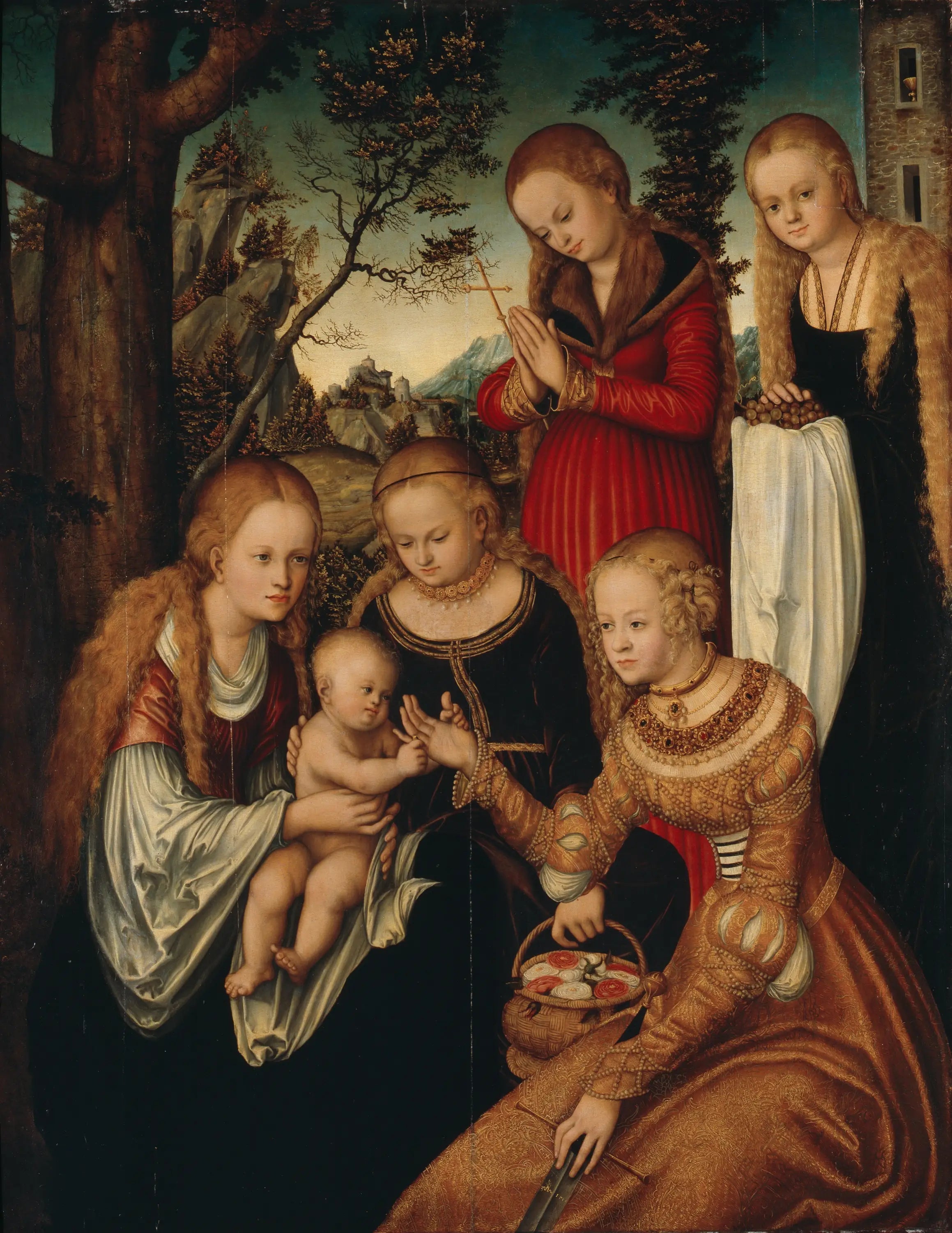 Mariage de Sainte Catherine - Lucas Cranach the Elder image 1 copie de tableau peinte à la main