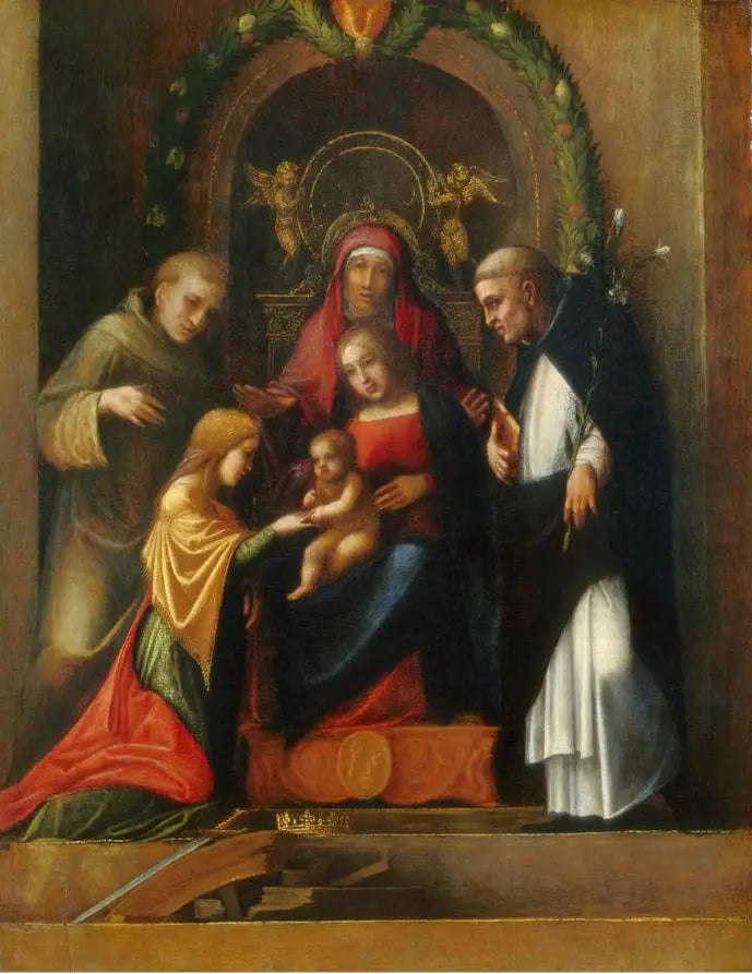 Mystische Hochzeit der heiligen Katharina von Alexandria und Heiligen - Antonio da Correggio