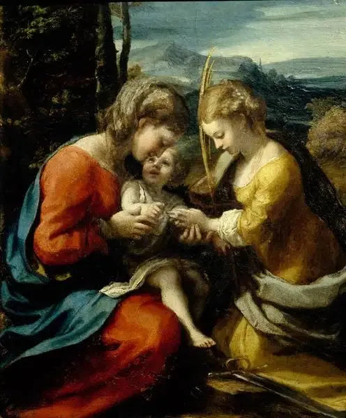 Mystische Hochzeit der Heiligen Katharina von Alexandria (Capodimonte-Museum) - Antonio da Correggio