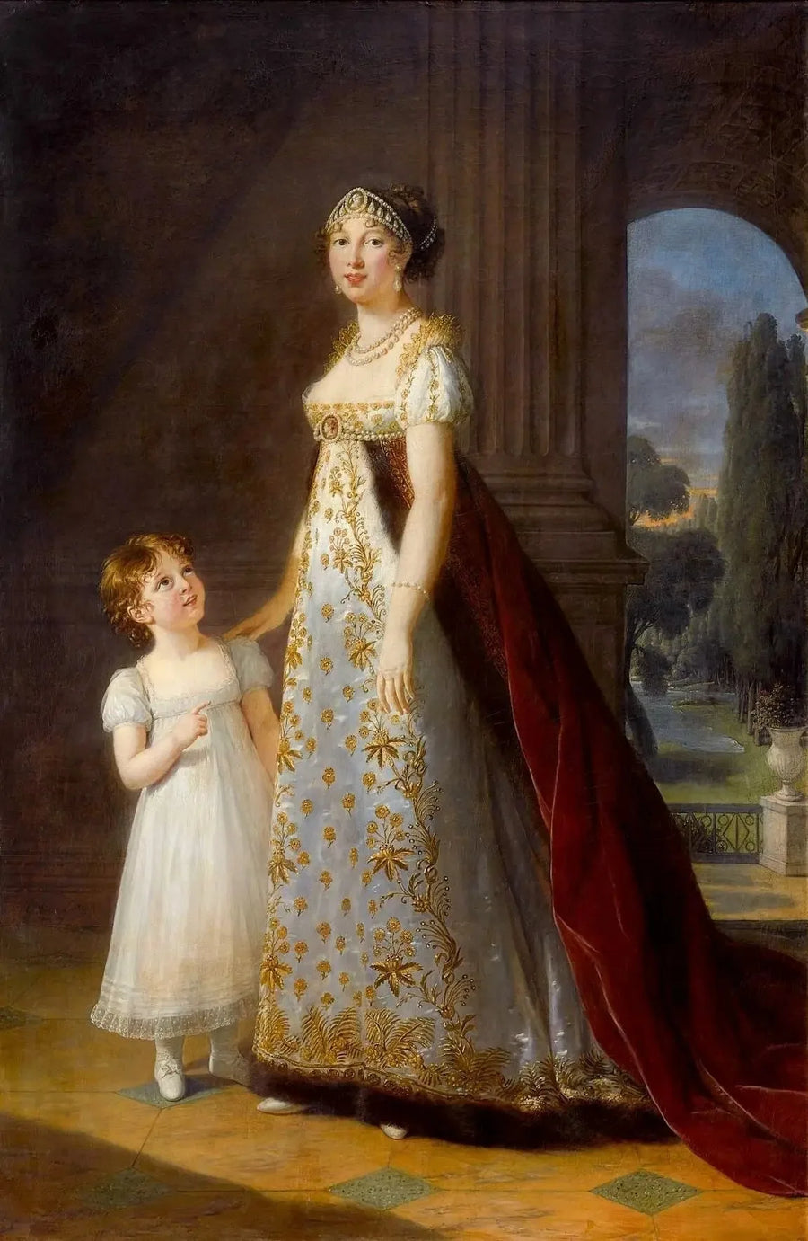 Marie-Annuciade-Caroline Bonaparte, Königin von Neapel, mit ihrer Tochter Laetitia-Joséphine Murat - Élisabeth Vigeé Le Brun