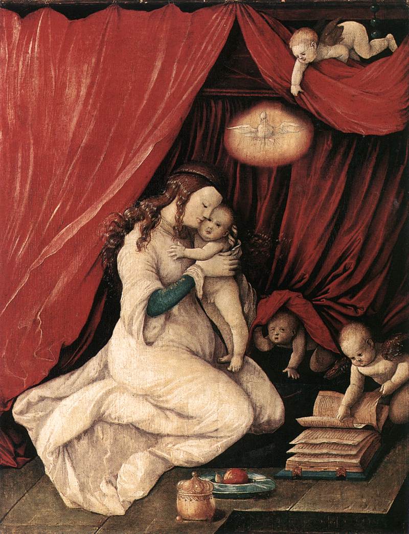 Maria mit dem Jesuskind in einem Zimmer - Hans Baldung Grien