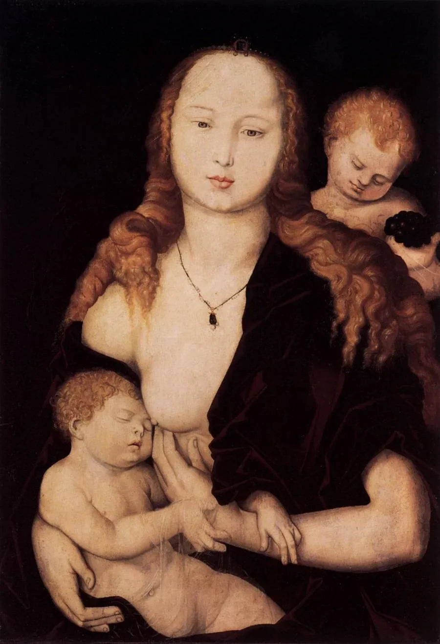 Marie avec l'Enfant Jésus et un ange - Hans Baldung Grien image 1 reproduction réalisée par Alpha Reproduction