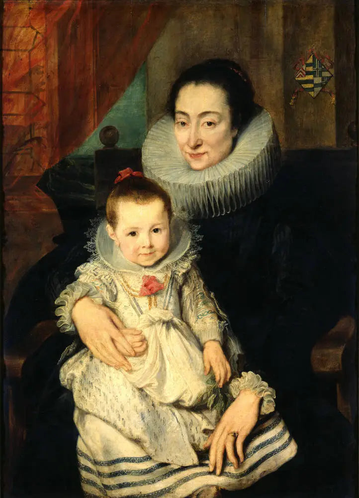Marie Clarisse (?), Ehefrau von Jan Woverius, mit ihrer Tochter - Antoine van Dyck
