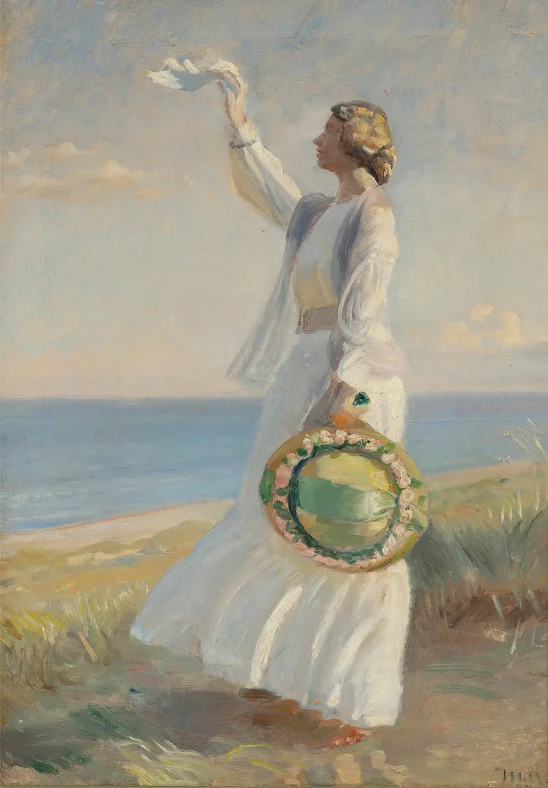 Marie Dinesen am Strand. -Michael Peter Ancher