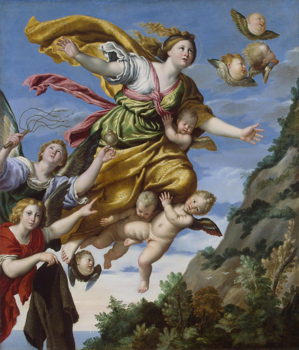 Marie Madeleine transportée aux Cieux - Domenichino image 1 copie de tableau peinte à la main