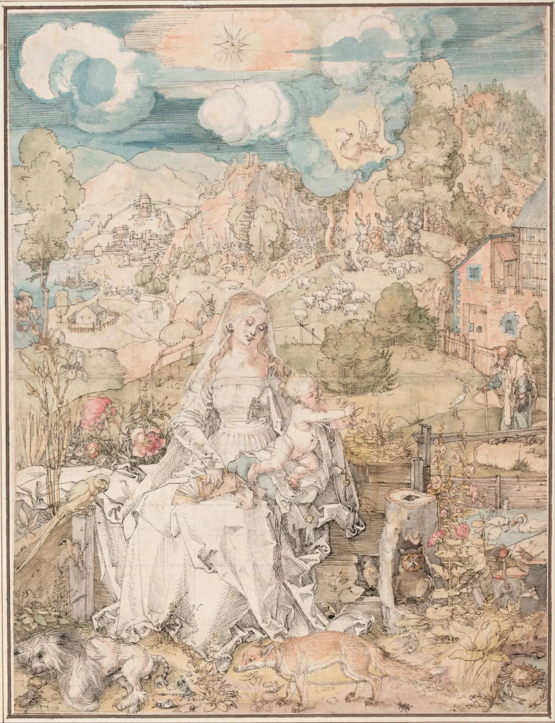 Marie unter einer Vielzahl von Tieren - Albrecht Dürer