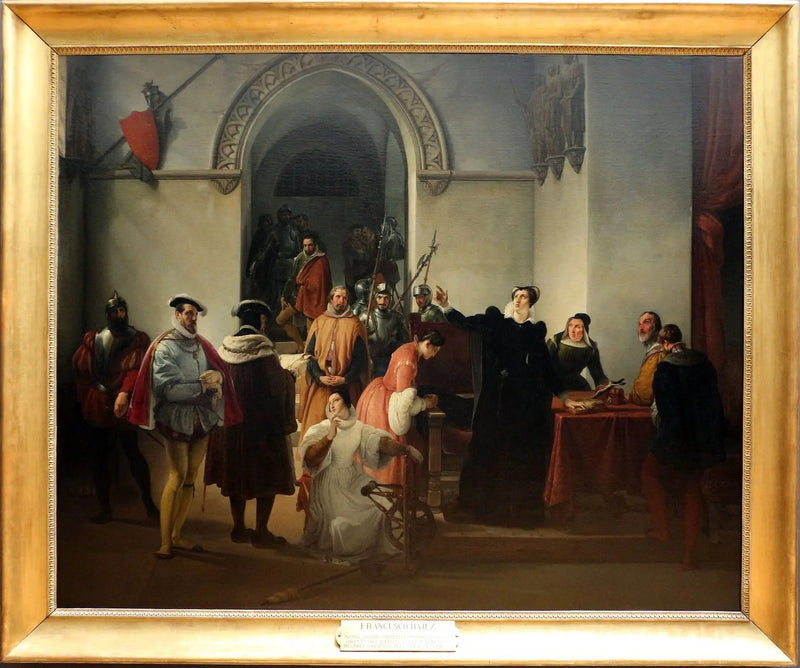 Marie Stuart protestant de son innocence à la lecture de sa condamnation à mort - Francesco Hayez