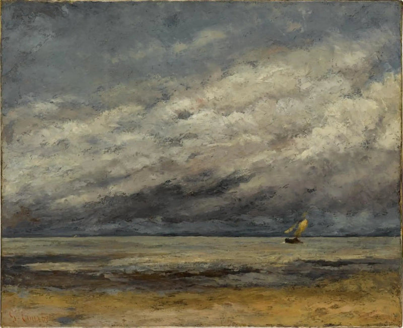 Marine mit Segelboot bei aufziehendem Sturm - Gustave Courbet