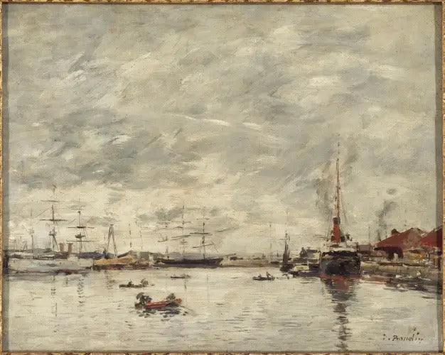 Marine bei grauem Wetter - Eugène Boudin