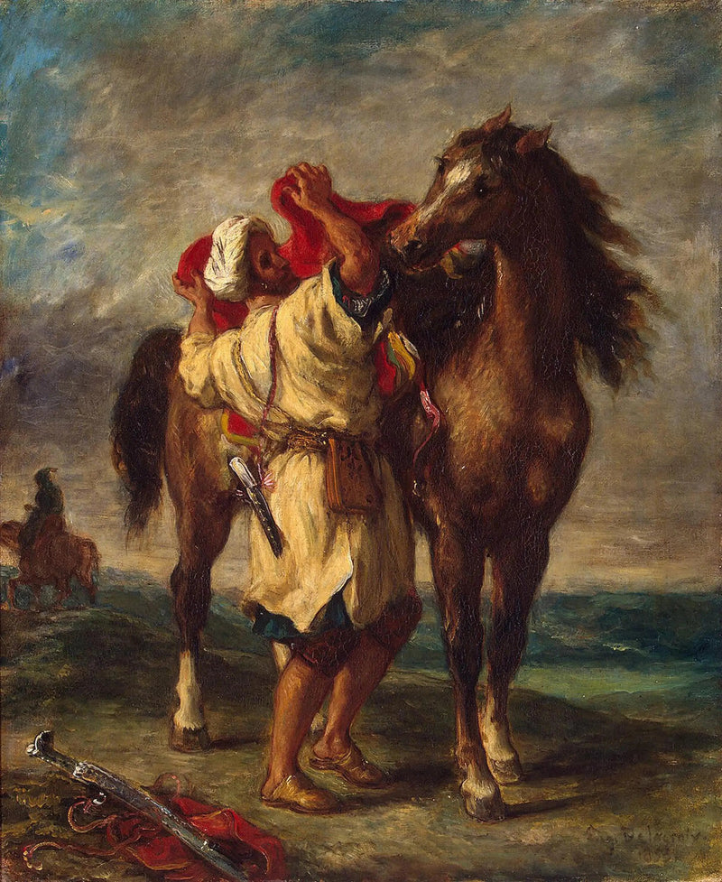 Marokkaner, der sein Pferd verkauft - Eugène Delacroix