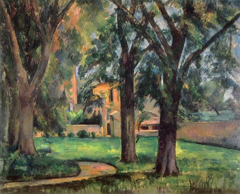 Kastanienbäume und Bauernhof des Jas de Bouffan - Paul Cézanne