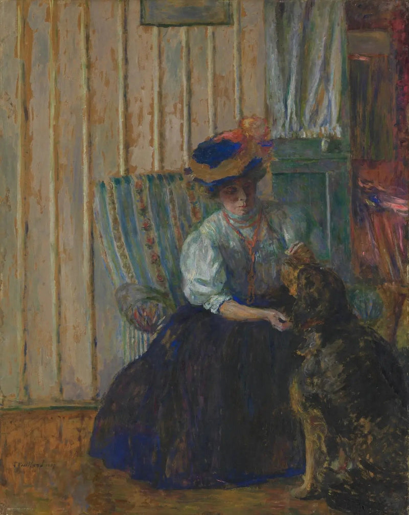 Marthe Bonnard au chien - Édouard Vuillard