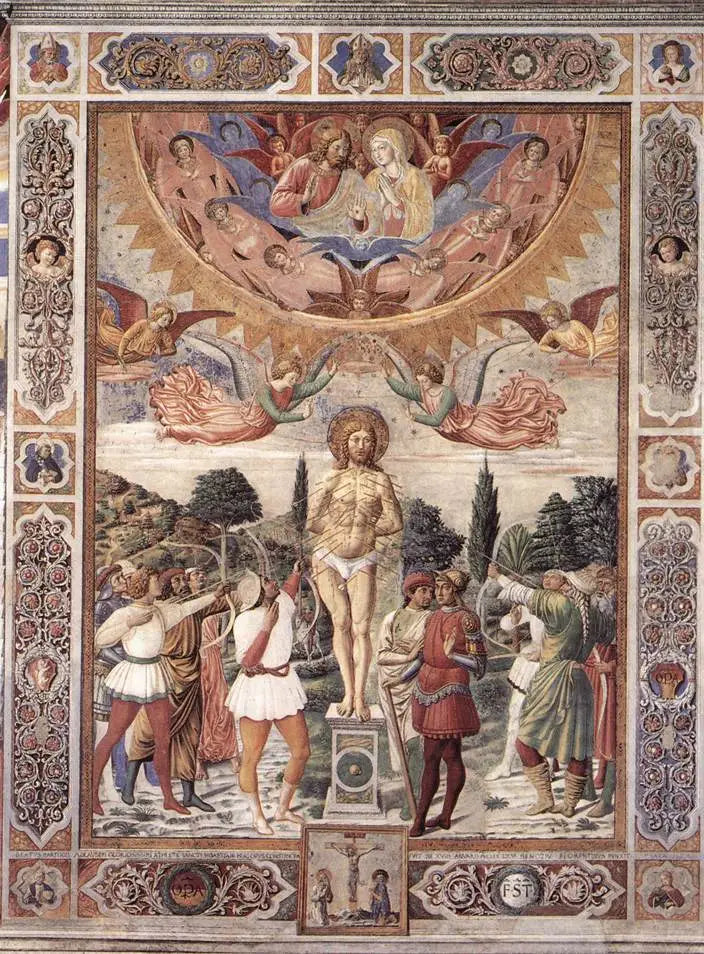 Martyre de saint Sébastien - Benozzo Gozzoli image 1 copie de tableau peinte à la main