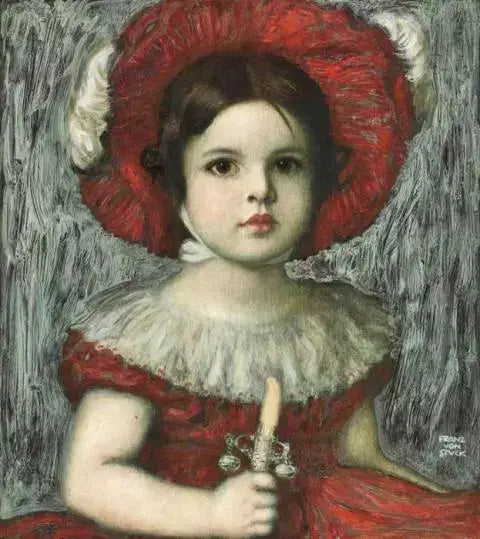 Maria, die Tochter des Künstlers, mit dem roten Hut - Franz von Stuck