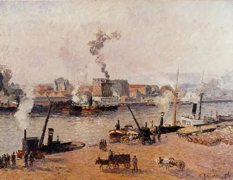 Nebeliger Morgen, Rouen - Camille Pissarro